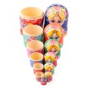 Russian Matryoshka Dolls Basswood Overlap Gift 7pcs Colorful Handmaked Wooden