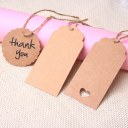 50x Brown Kraft Paper Hang Tags Wedding Party Favor Punch Label Price Gift Cards