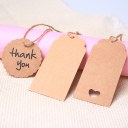 50x Brown Kraft Paper Hang Tags Wedding Party Favor Punch Label Price Gift Cards