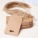 50x Brown Kraft Paper Hang Tags Wedding Party Favor Punch Label Price Gift Cards