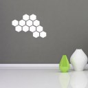 Mirror Style Hexagon Silver Removable Decal Art Wall Sticker Home Decoration