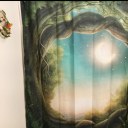 Creative Flower Fantasy Digital Printing Polyester Shower Curtain Waterproof
