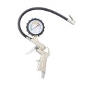 300 PSI Pistol-type Air Chuck with Dial Tire Inflator Gauge w/ Flexible Hose