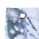 Snow Flake Holiday Forest Tree Bath Shower Curtain White Winter Christmas Fabric