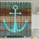 Hot Nautical Anchor Rustic Wood Shower Curtain Polyester Waterproof Mildewproof