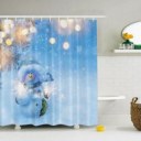 180X180cm Merry Christmas Snowman Waterproof Shower Curtain Bathroom + 12 Hooks