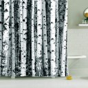 Nordic Shower Curtain Polyester Birch Rustic Modern Minimalist BlackWhite Shower