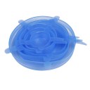 Cover Silicone Stretch Lids Kitchen 6 Pack Of Various Sizes Blue Can Stretch 