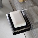 Hot Bathroom Stainless Steel Soap Dish Holder Self Adhesive Soap Saver Accessory