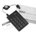 Mini Smart Portable USB Number Keyboard 2 HUB Keypad for Notebook Laptop