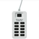10 Ports USB2.0 HUB With Switch Support 1TB Mobile HDD  White