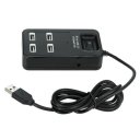 4 Ports USB2.0 HUB With Switch Support 1TB Mobile HDD  Black