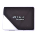 USB3.0 HUB 1 To 4 Concentrator HUB Extra Thin Mirror Surface Silver