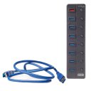 7+1 Ports Hub Concentrator BYL-3018 USB 3.0 Hub Seperate Switch 2.1 A Speedy Charging Black