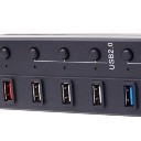 8 Ports Hub Concentrator 4 USB3.0+3 USB2.0+1 2.1A Speedy Charging Ports BYL-3019 Black