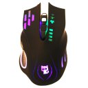 5 Keys Wired Game Mouse with Lighting Black