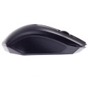 Jet-black Plaid Wired Mouse Black