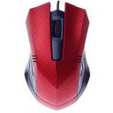 Plaid Wired Mouse Red