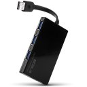 Ultra Thin Speedy 4 Interface USB 3.0 Hubs Max 5Gb/s Power Charging Black