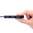 Ultra Thin Speedy 4 Interface USB 3.0 Hubs Max 5Gb/s Power Charging Black