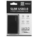 Ultra Thin Speedy 4 Interface USB 3.0 Hubs Max 5Gb/s Power Charging Black