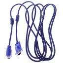 VGA Male to VGA Male Connection Cable Line 3 Meters Blue with Black