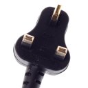 British Standard Power Cord No Plug 1.2 Meters Black