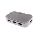 4 USB interfaces usb 3.0 ports hub, high speed, ABS material, with power indicator, White