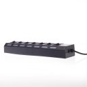 7 usb 2.0 ports hub concentrator, ABS material, with LED indicator, separate switches, Black