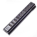 10 usb 2.0 ports hub concentrator, ABS material, Multi-Interfaces Black
