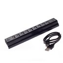 10 usb 2.0 ports hub concentrator, ABS material, Multi-Interfaces Black