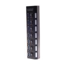7 ports USB3.0 hub, ABS material, with LED indicator, separate switches, White