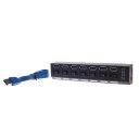 7 ports USB3.0 hub, ABS material, with LED indicator, separate switches, White