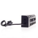 4 usb 2.0 ports hub, concentrator, ABS material, with LED indicator, separate switches, Black