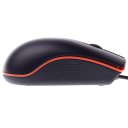 Wired Mouse with Grain Pattern Black
