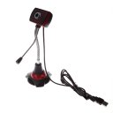 Computer camera, Hose adjuable, 4 Led + Microphone,Sucker base, Red