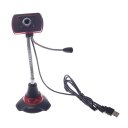 Computer camera, Hose adjuable, 4 Led + Microphone,Sucker base, Red