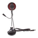 Computer camera, Hose adjuable with Microphone Sucker base, Red