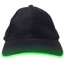 LED Lighting Hat Unisex Flashlight Baseball Cap Adjustable One Size Fits All Black Hat Green Light