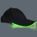 LED Lighting Hat Unisex Flashlight Baseball Cap Adjustable One Size Fits All Black Hat Green Light