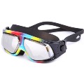 Optical Corrective Swimming Goggles Nearsighted Large Frame Goggles Black Frame Fading  -4.0