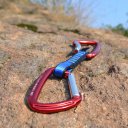 Outdoor Climbing Locking Carabiner Flat Belt Key Lock AL-Q6617 Red 40cm