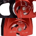 Outdoor Rock Climbing Pulley Dual Line Pulley  Black+Red