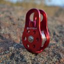 Outdoor Rock Climbing Pulley Small Single Line Pulley  Red