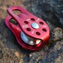 Outdoor Rock Climbing Pulley Small Single Line Pulley  Red