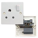 13A Wall-Mount Socket Panel Single Outlet British Standard White