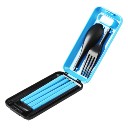 Portable Travel Training Chopsticks, Fork, Spoon 3-in-1 Set With Case Blue