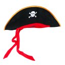 Halloween Prop Costume Pirate Captain Hat with Red Ribbon