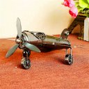 Creative Home Decoration Iron Model Knick-knacks Vintage Airplane Gray