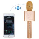 Portable Wireless Karaoke Microphone Bluetooth Speaker Handheld Singing Machine Condenser Mic JY-50 Gold